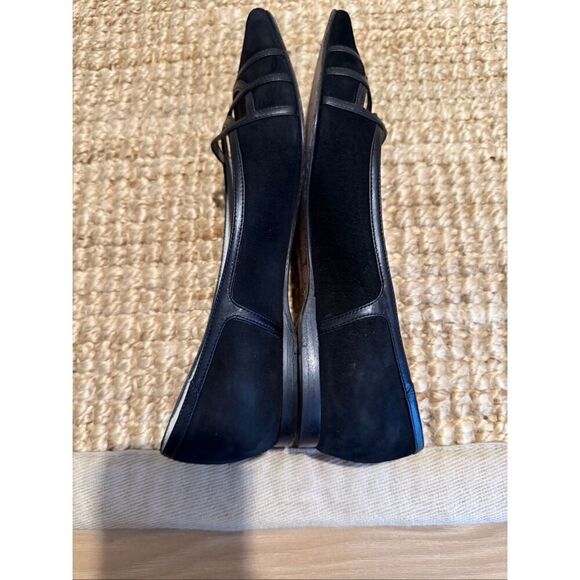 Saks Fifth Avenue Italian Suede Leather Flats Black Pointed Toe Women’s 7.5 B - Picture 7 of 7